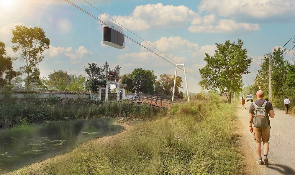 uSky Transport - Concept render: when transport is not a network of routes but the arteries of sustainable tourism