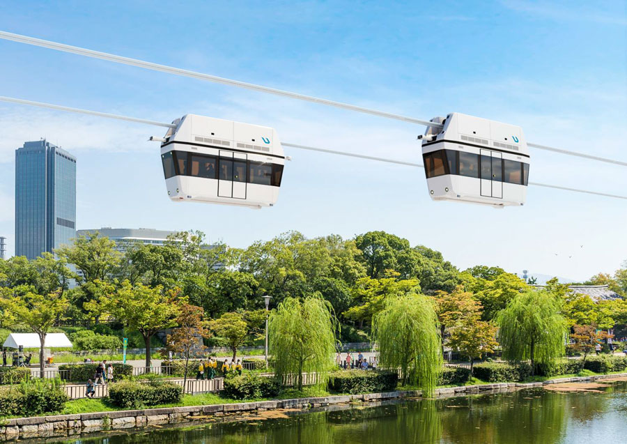 uSky Transport - Visual concept: a new level of mobility for tourist zones: silent, traffic-free, with panoramic view