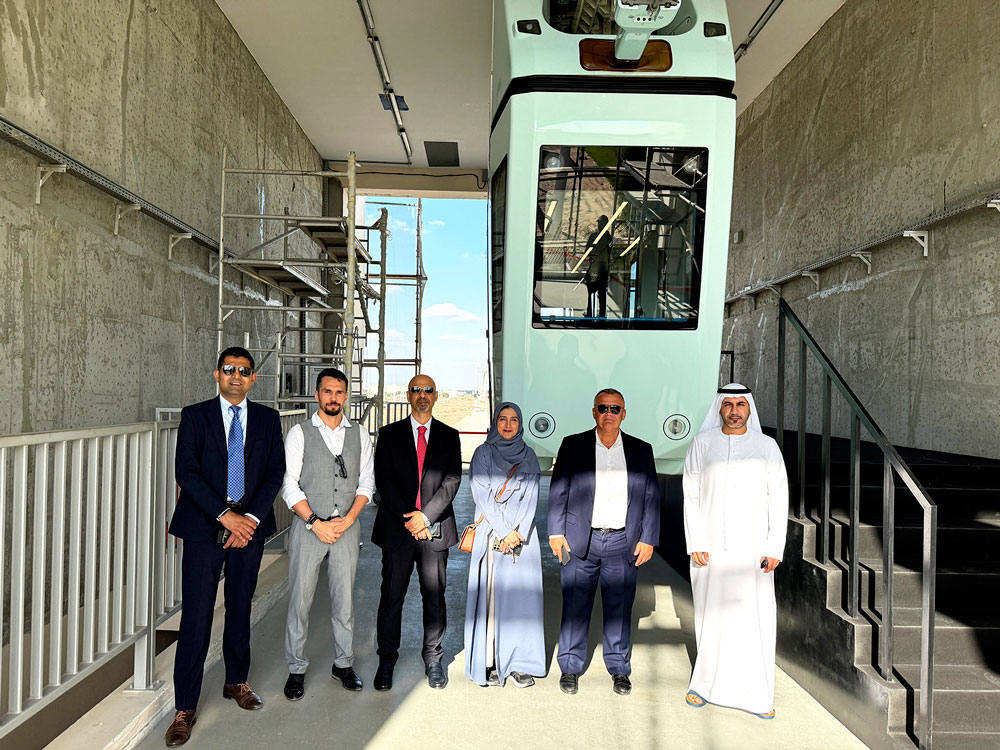uSky Transport - Ms. Fatima Alhammadi, Manager of Research and Knowledge, Mr. Abdalla Alzarooni, Chief Specialist – Research and Knowledge, Mr. Fadi Al Sakka, Chief Specialist – Research and Knowledge, Mr. Raunaq Dubey, Chief Specialist – Research and Innovation and the uSky Transport team on the way to creating new solutions for transport